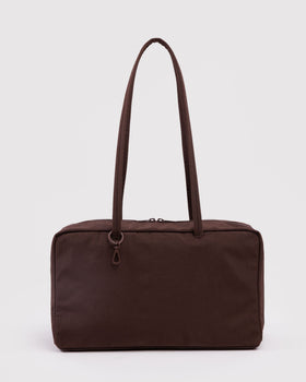 Medium Nylon Bowler Bag - Coffee - Weekend Carry
