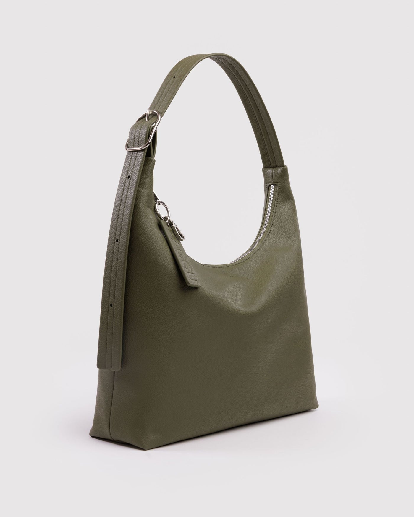 Recycled Leather Shoulder Bag - Loden - Simple Tote