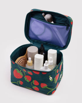 Large Cosmetic Case - Strawberry Blossom