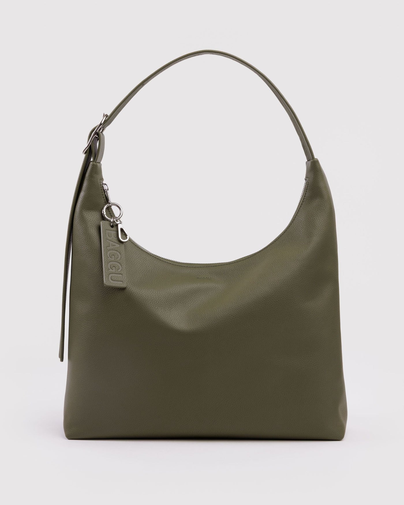 Recycled Leather Shoulder Bag - Loden - Simple Tote