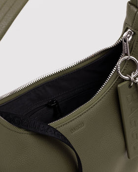Mini Recycled Leather Shoulder Bag - Loden - On The Go