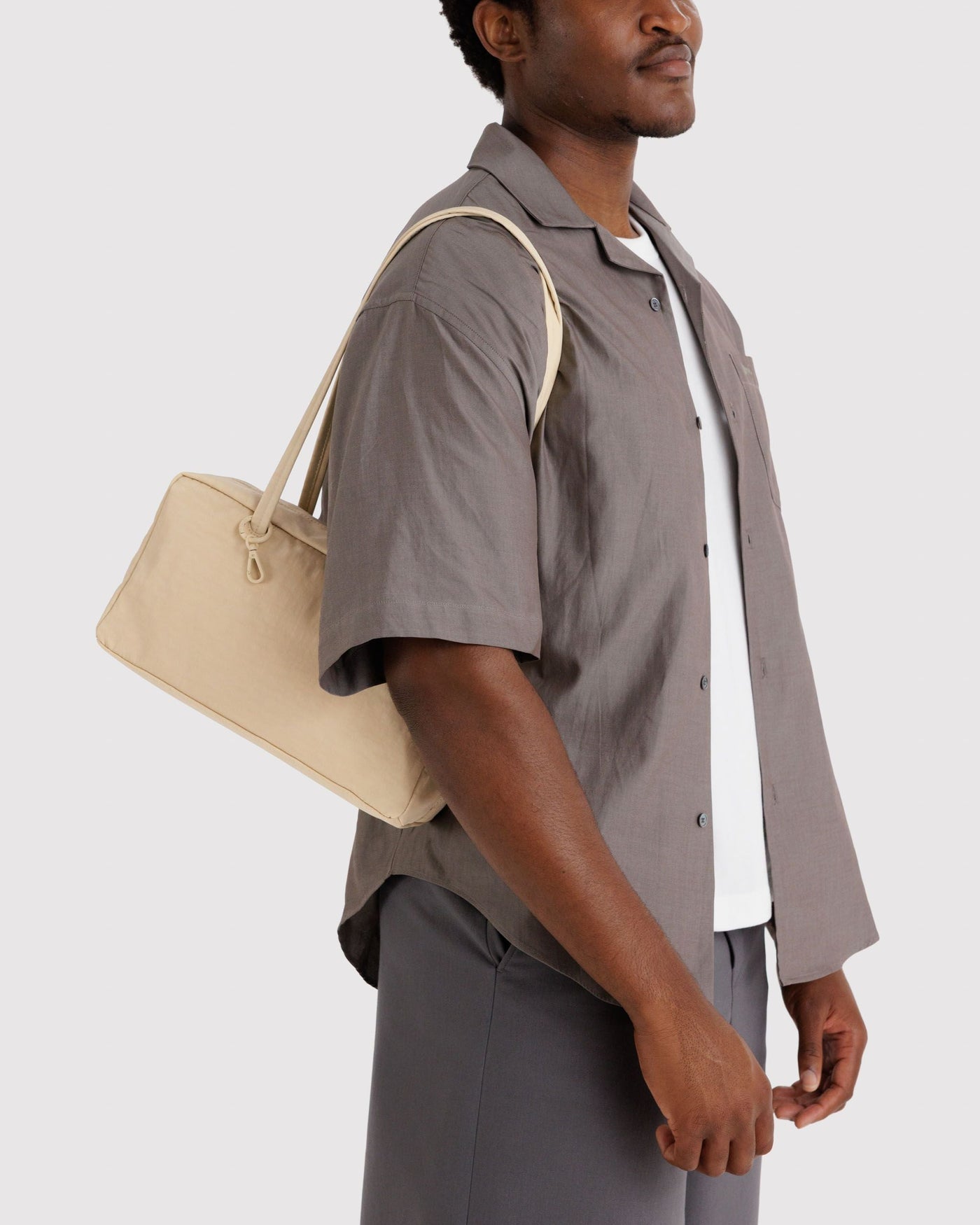 Nylon Bowler Bag - Custard