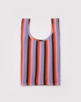 Pleated Baggu - Gradient Stripe Poppy & Lilac