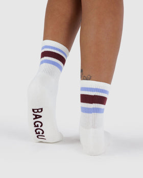 Ribbed Sock - Ivory Stripe
