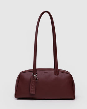 Recycled Leather Bowler Bag - Mahogany