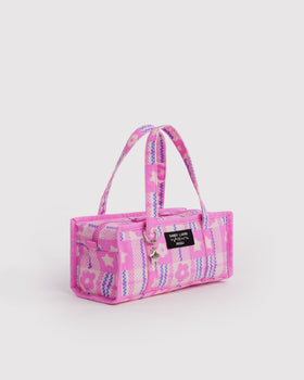 Mini Nylon Market Bag - Market Plaid Pink