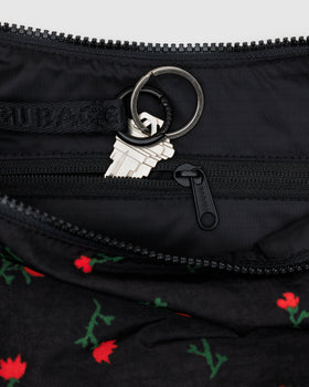 Medium Nylon Crescent Bag - Painted Wildflower