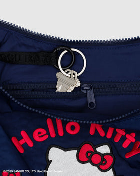 Medium Nylon Crescent Bag - Embroidered Hello Kitty & Teddy