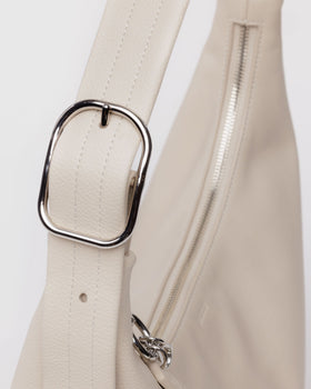 Recycled Leather Shoulder Bag - Stone